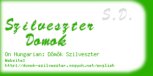szilveszter domok business card